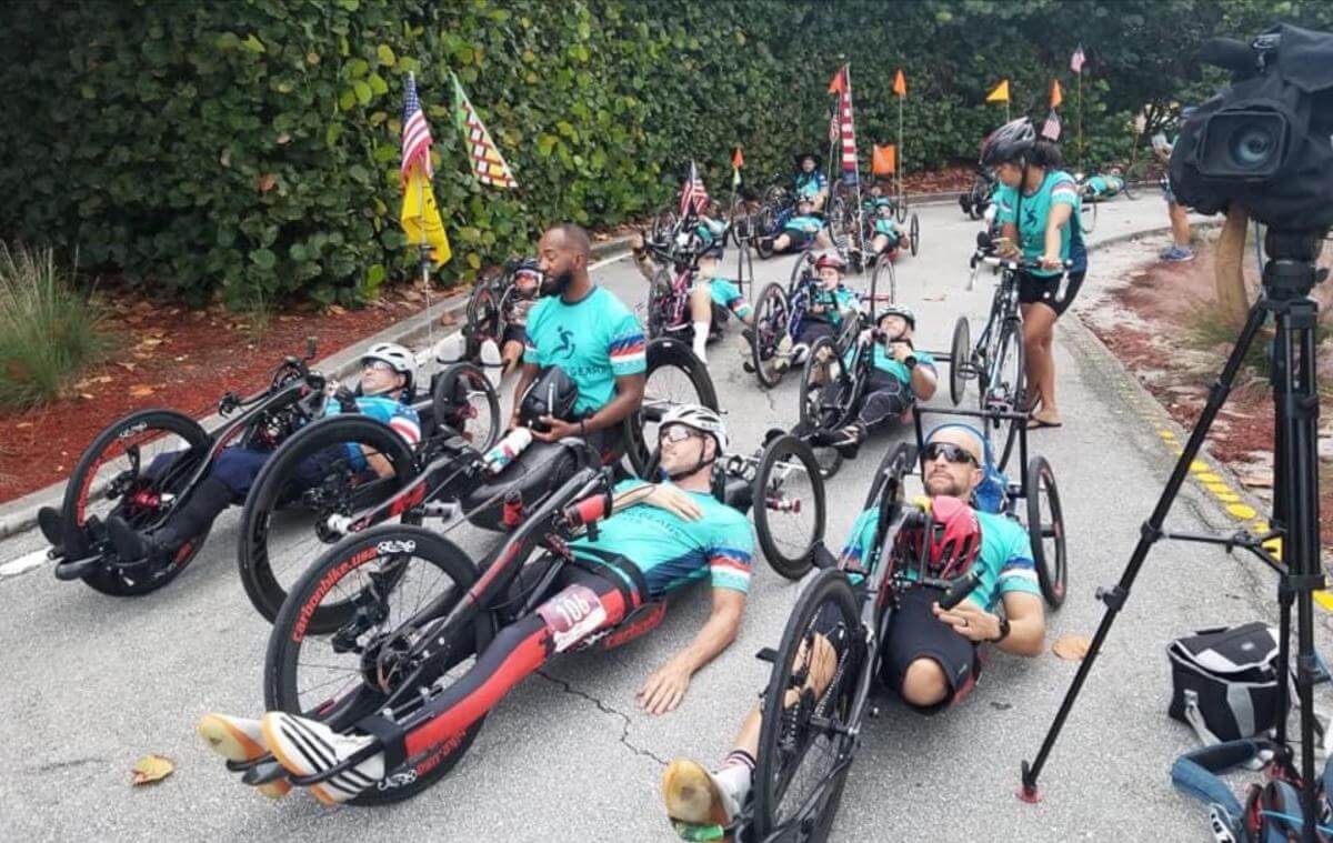 Handcyclists in Coral Cove Park