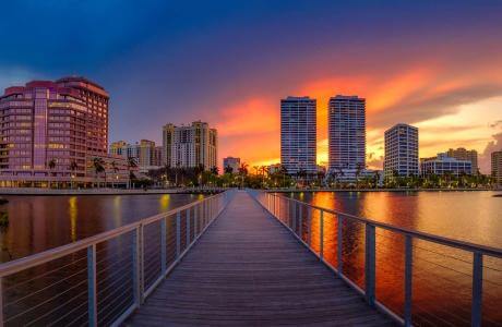 Downtown West Palm Beach at Sunset