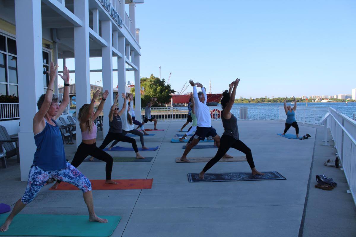 Yoga class at manatee lagoon
