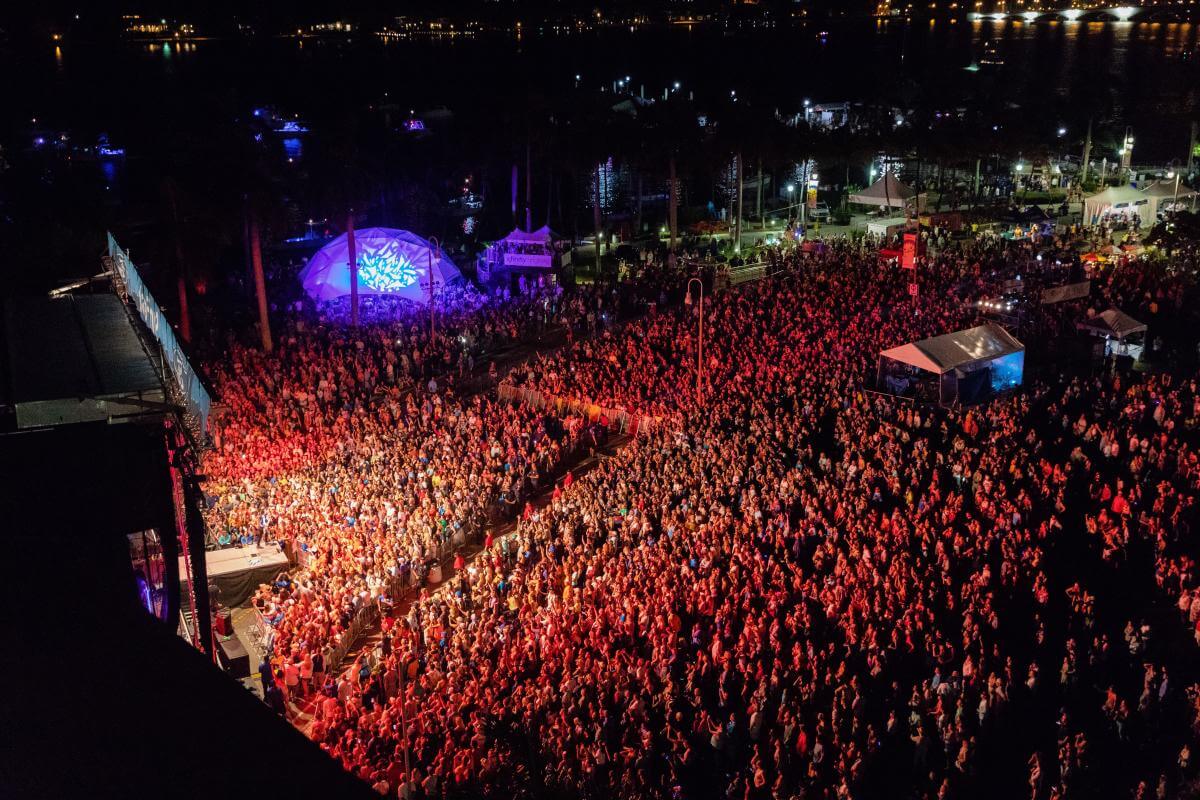 Crowd at Sunfest during the night