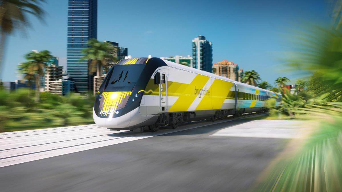 Brightline train in The Palm Beaches