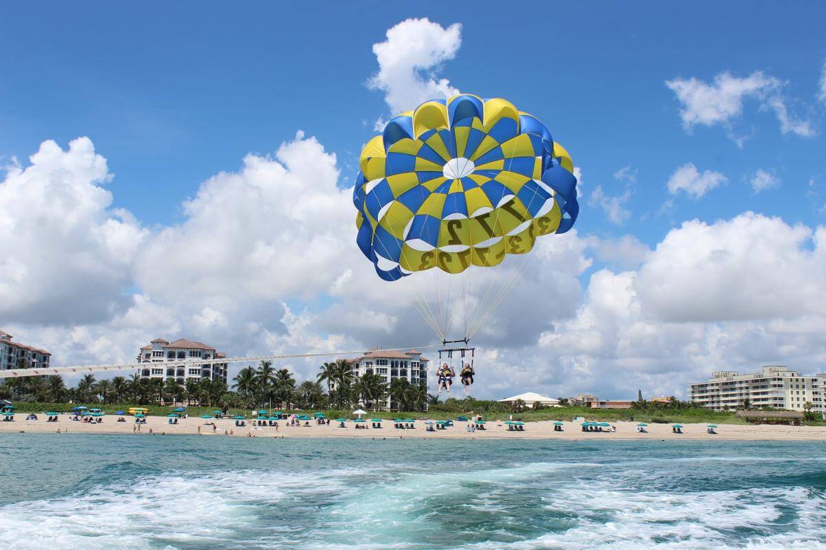 Couple parasailing in Riviera Beach