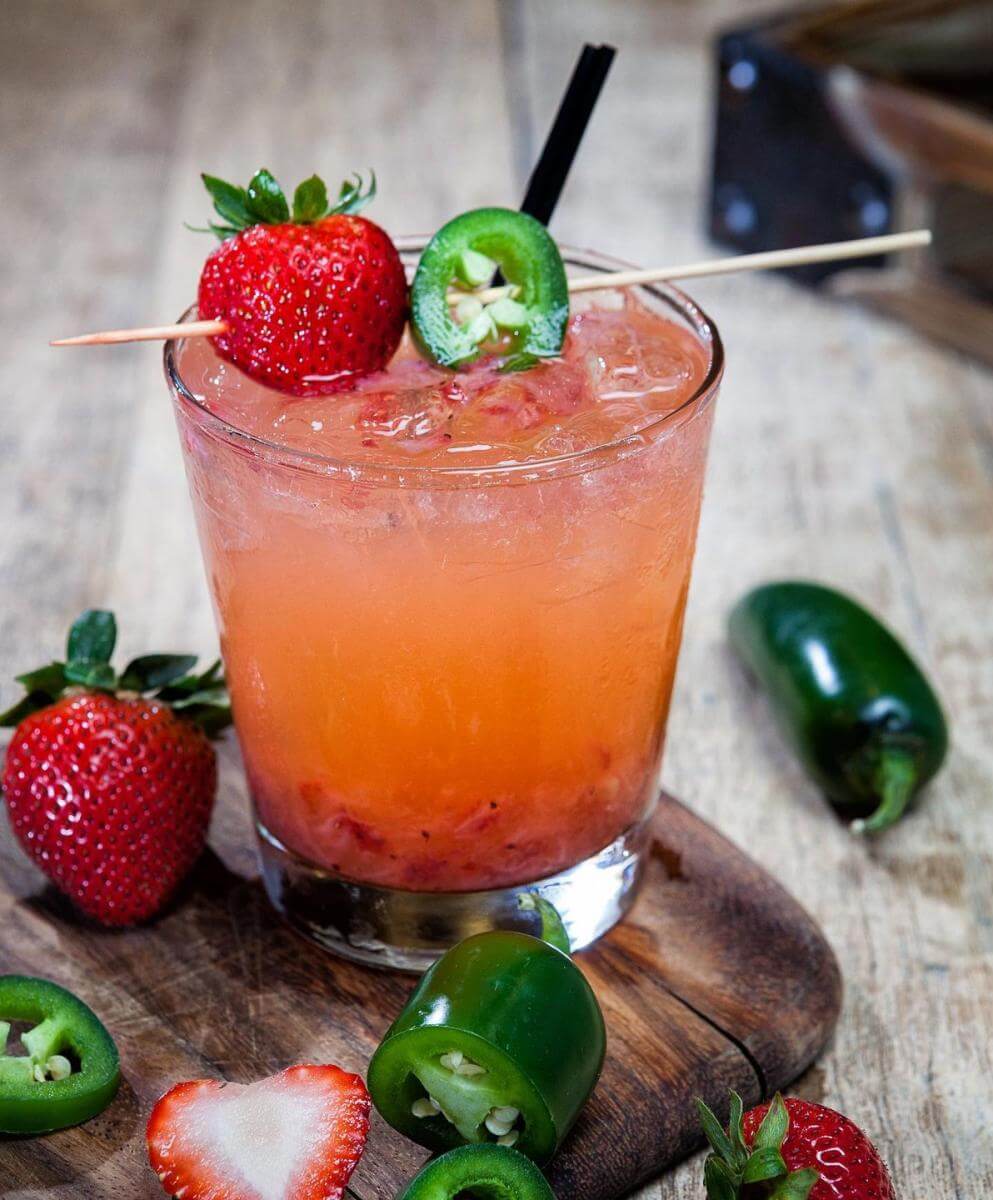 Strawberry and jalapeno Cocktail