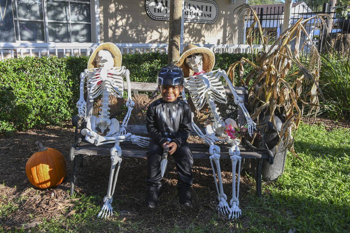 Little boy in costume at Spookyville