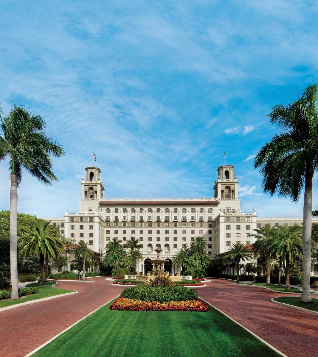 Main drive of The Breakers Palm Beach hotel