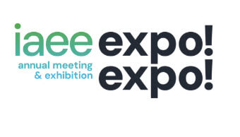 El logotipo de la reunión y exposición anual «Expo! Expo!» de la IAEE