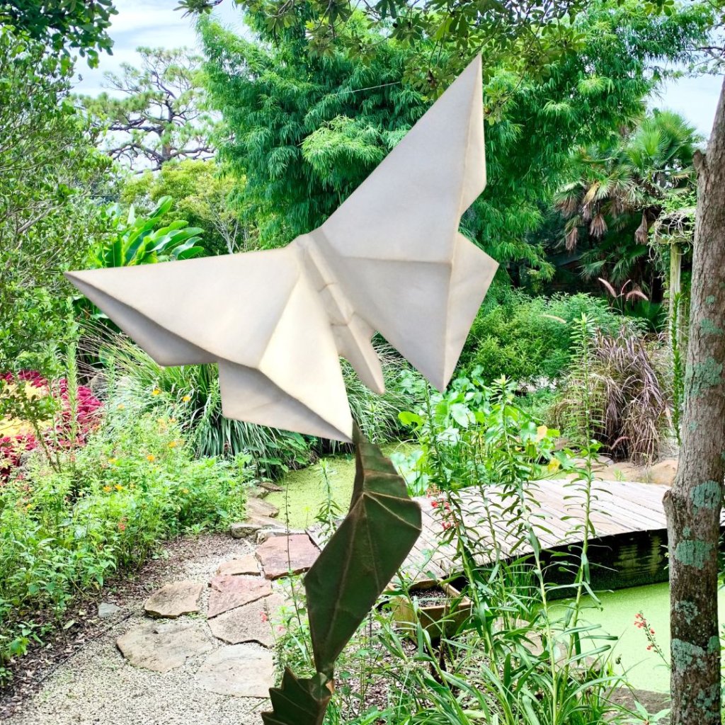 Origami in the garden exhibit