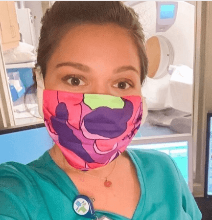 Amanda Perna mask on medical person