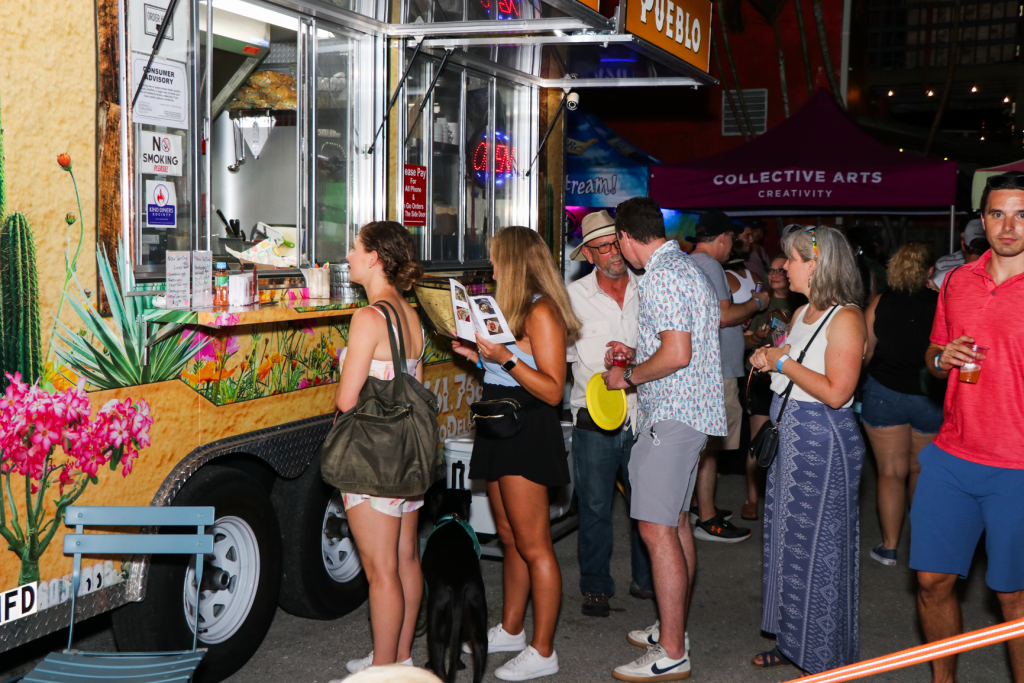 People in line for food at the BRK Beer Festival