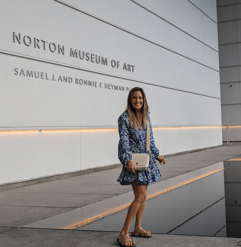 Cayetana in front of the Norton museum
