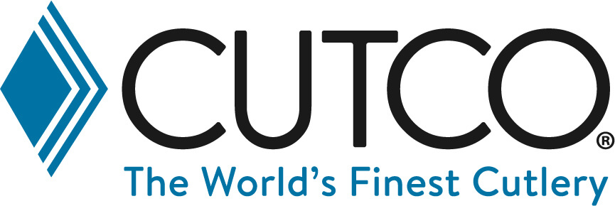 The Cutco logo featuring a blue diamond icon and black text