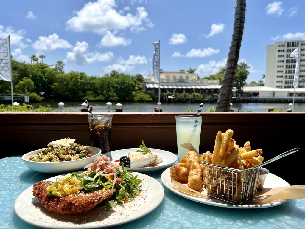 fried fish and French fries at Deck84