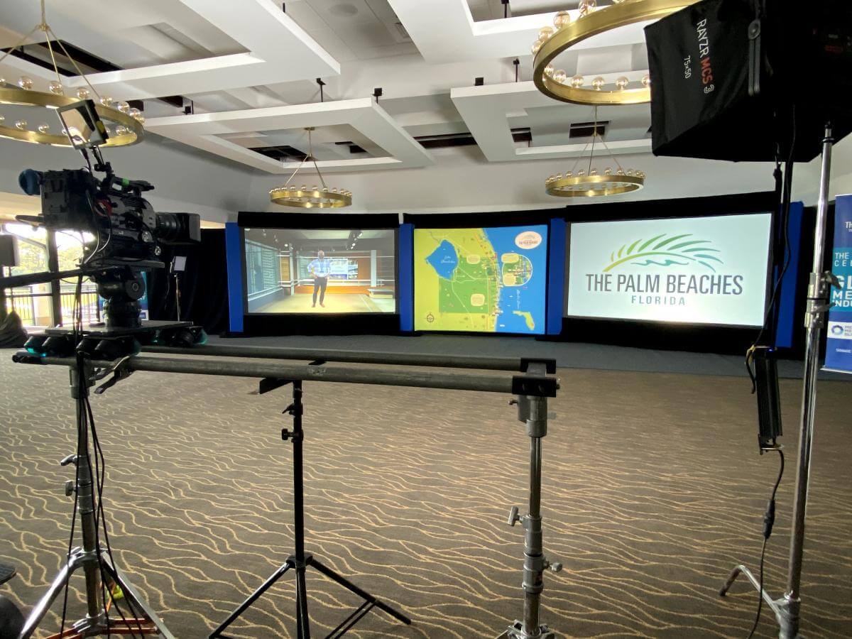 Screen and set for GMID Hybrid meeting