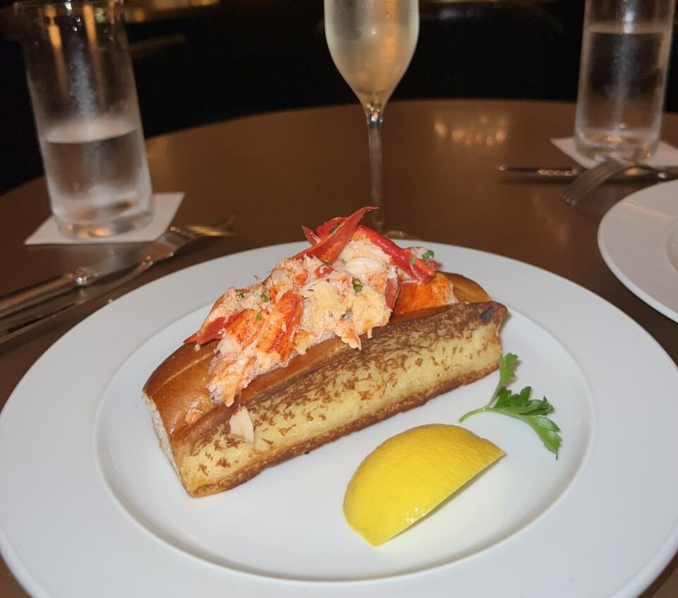 Lobster roll at the RH Rooftop restaurant 