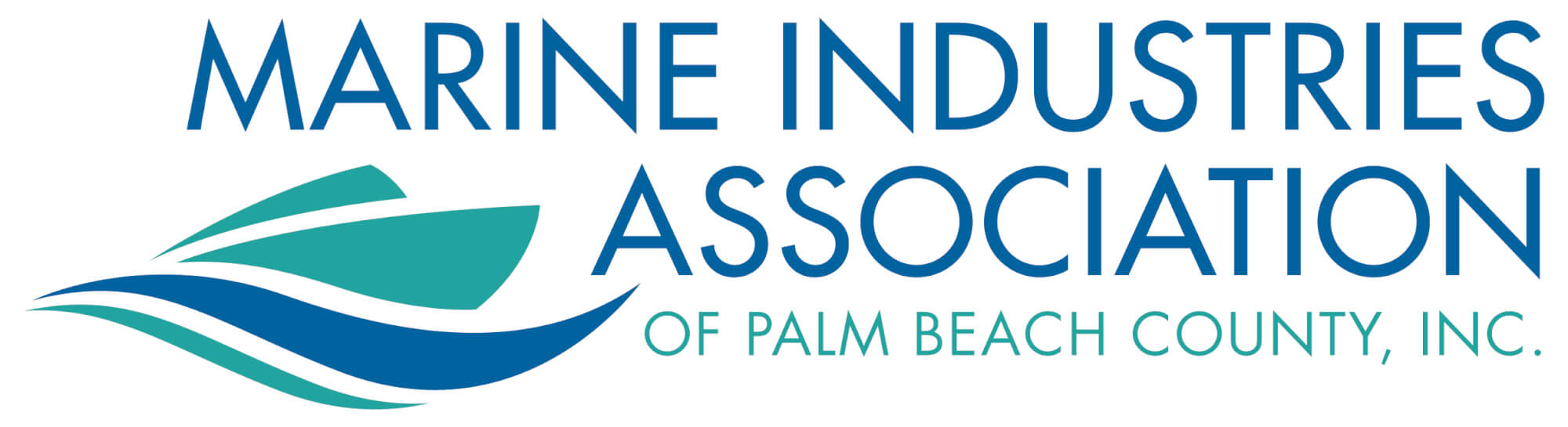 Logo of the Marine Industries Association of Palm Beach County, Inc., featuring a stylized boat and waves