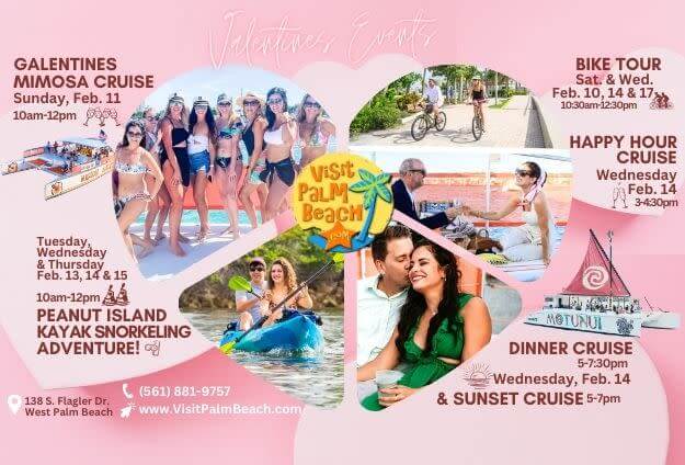 Cruceros y excursiones en catamarán por San Valentín con Visit Palm Beach