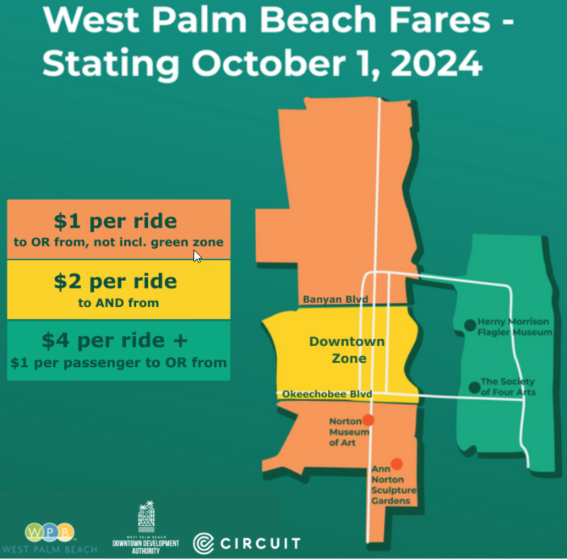Mapa de transporte público de West Palm Springs