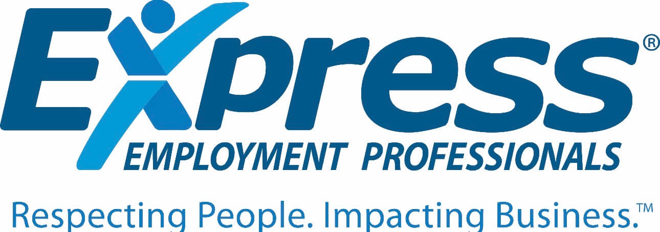 Le logo d'Express Employment Professionals, avec son slogan en dessous