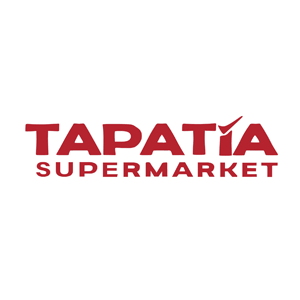 Le logo rouge du supermarché Tapatia sur fond blanc