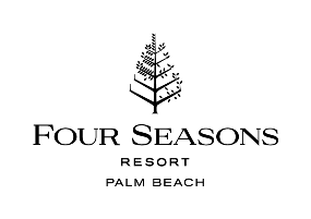 Das Logo des Four Seasons Resort Palm Beach mit einem stilisierten Baumsymbol