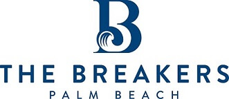 A stylized blue 'B' with a wave design, representing 'The Breakers' in Palm Beach