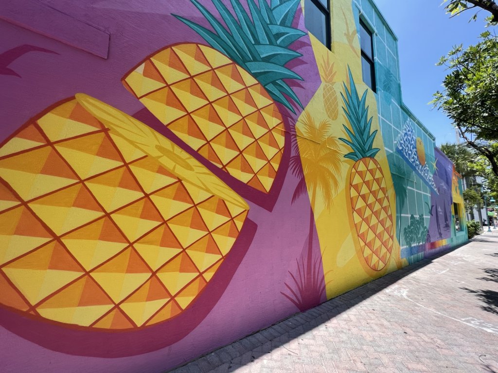 Pineapple mural Delray Beach
